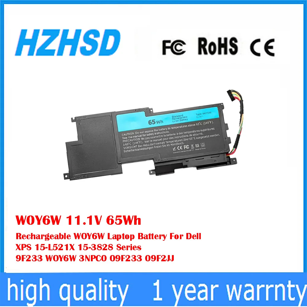 W0Y6W 11,1 В 65 Втч аккумуляторная батарея для ноутбука WOY6W для Dell XPS 15-L521X 15-3828 серии 9F233 WOY6W 3NPC0 09F233 09F2JJ
