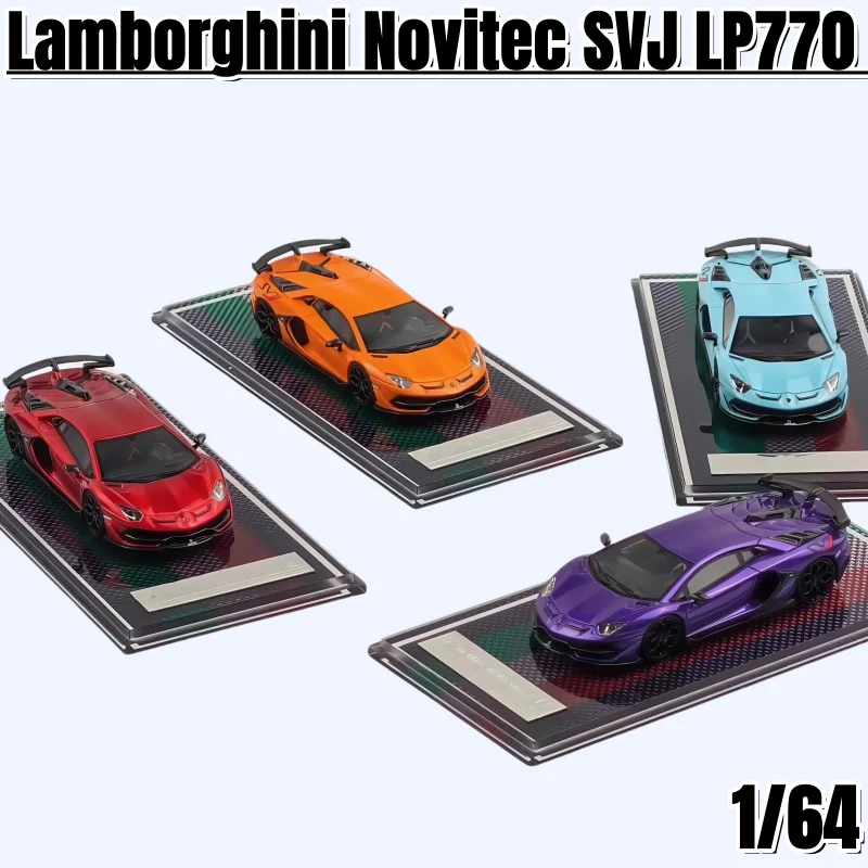 1:64, Novitec SVJ LP770, новая на складе, статическая миниатюрная модель автомобиля из смолы, коллекционное украшение для взрослых, игрушка для мальчиков.