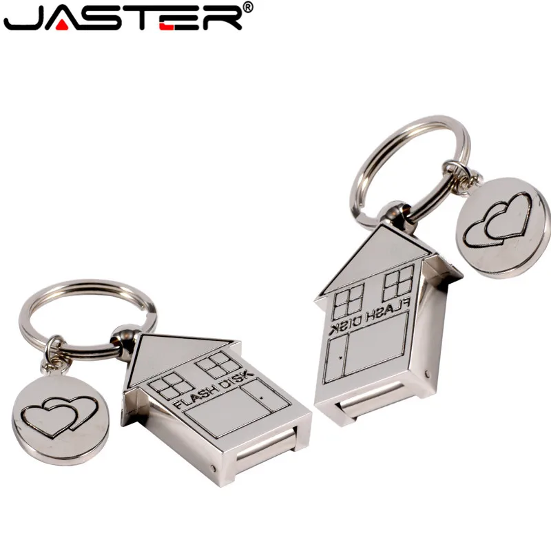 Фото Креативный флеш-накопитель JASTER, USB 2,0, 64 ГБ, милый металлический дом, 32 ГБ, USB флеш-накопитель, 16 ГБ, Usb-карта памяти, 8 ГБ, флешка, подарки, 4 Гб №1