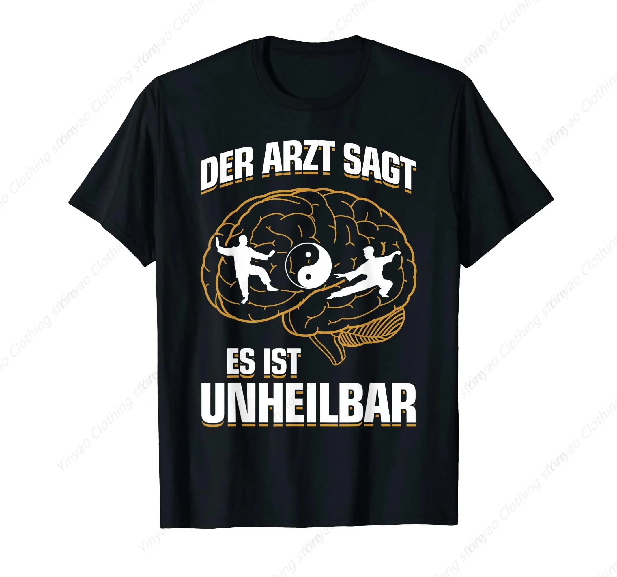 Мужская одежда с забавным принтом It Is An Incurable, футболка Tai Chi Qigong Tai Chi, черный хлопок