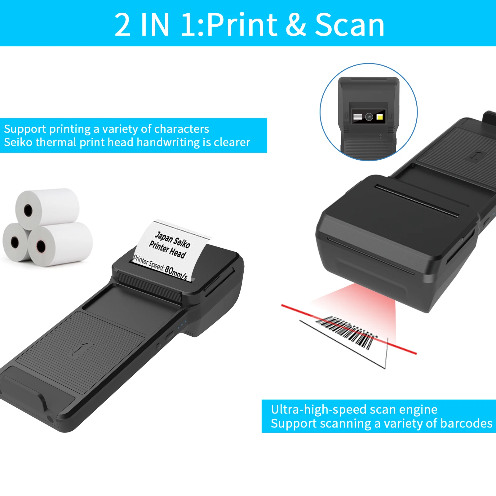 Symcode MJ-Q10 Мобильный КПК Сканер штрих-кода 2,4G 1D 2D QR POS Чип сканирования Интерфейс USB RS232 Источник света в наличии CMS (art.: 3920cf2e96353) - 3920cf2e96353