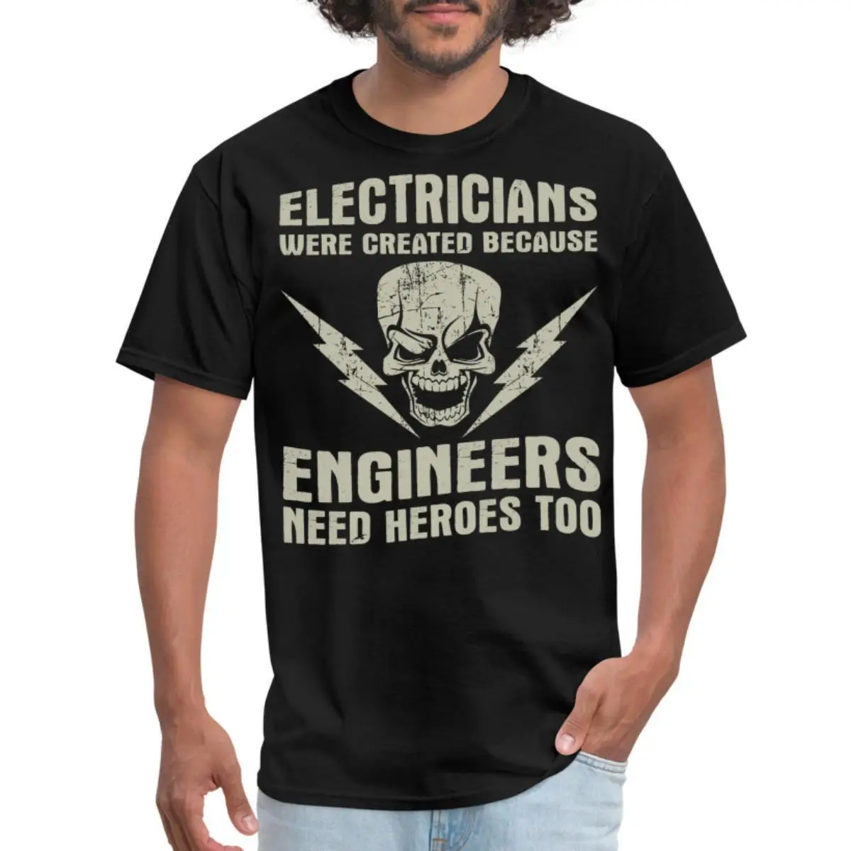 Мужская футболка Elecricians Engineers Need Heroes