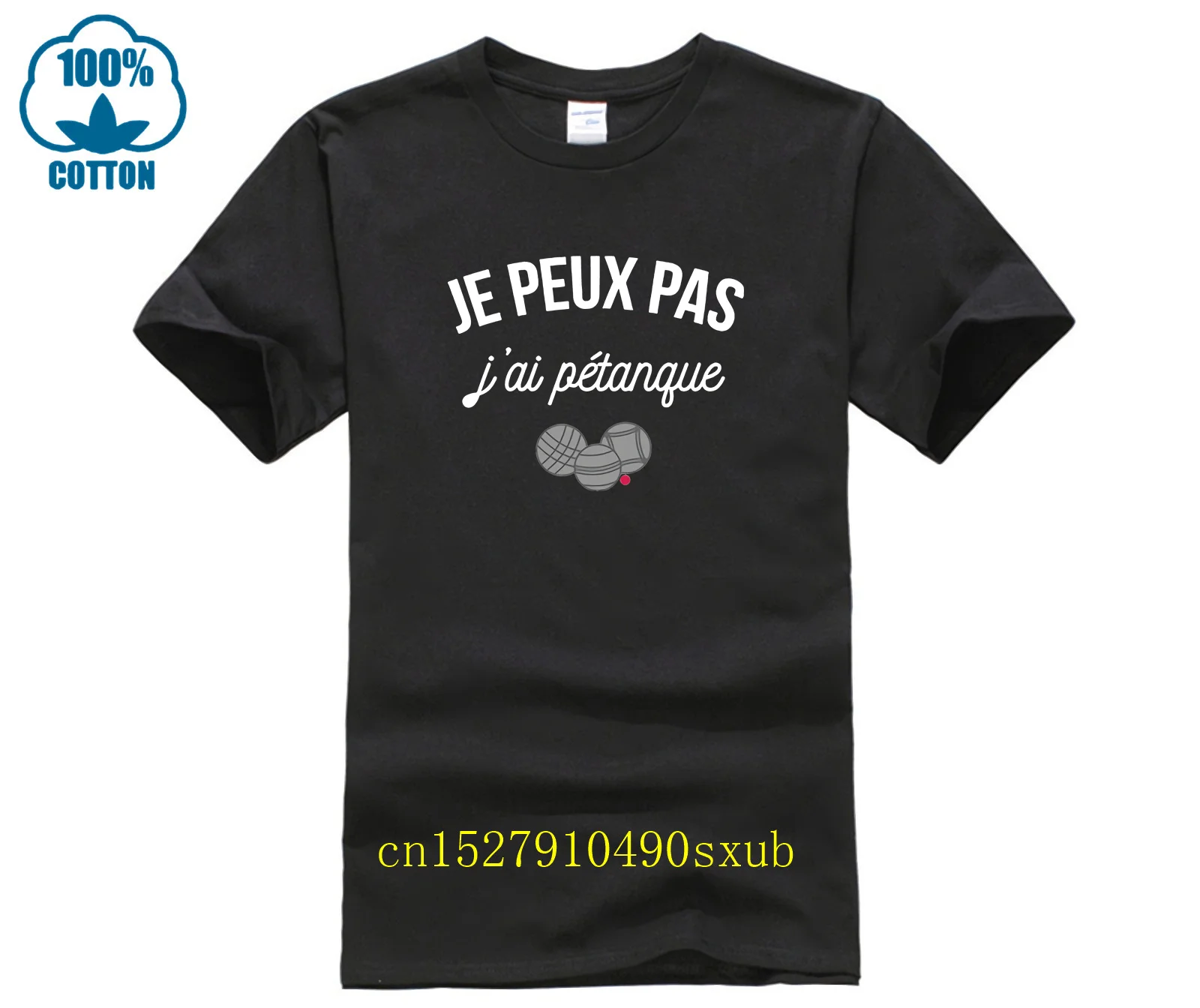 Фото Boule Ball Petanque Outfit повседневная свободная летняя футболка с круглым вырезом для мужчин №4