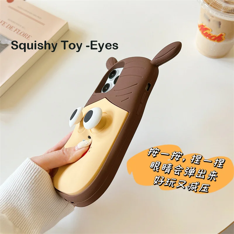 Фото Чехол для телефона для iphone 16, 15, 14, 13, 12, Pro Max, новая корейская INS Squishy Toy Cubic Fun Braid Girl, креативная мягкая защитная задняя крышка №3