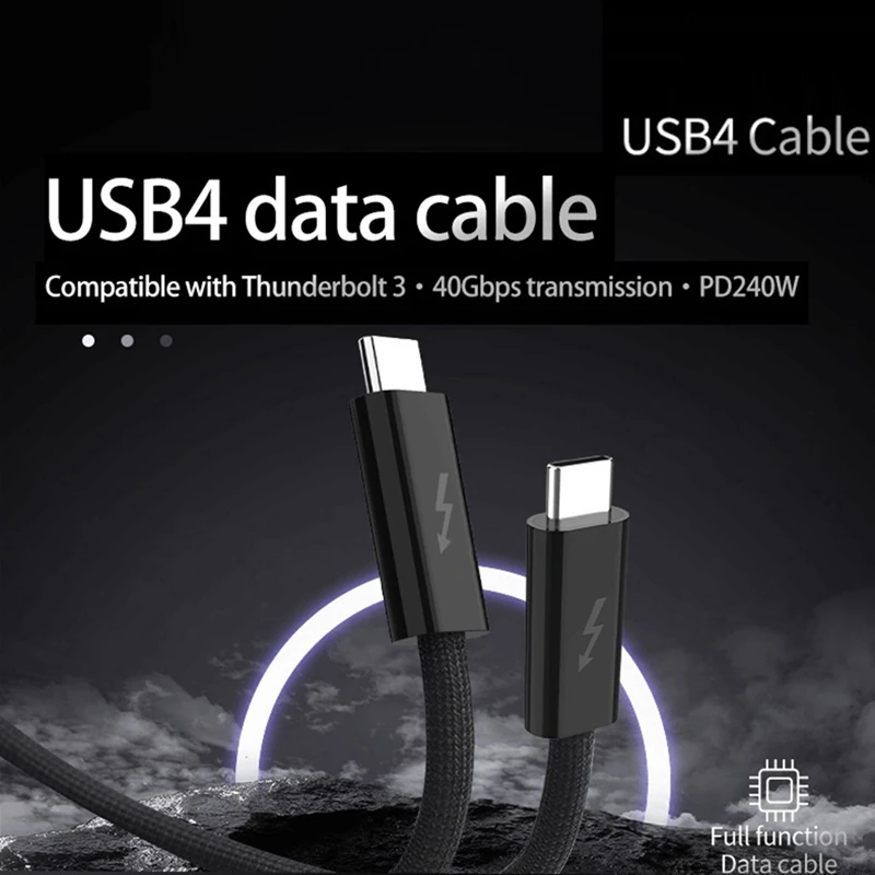 Фото Кабель USB Type-C на Type-C PD240W для быстрой зарядки, 1,8 м №3
