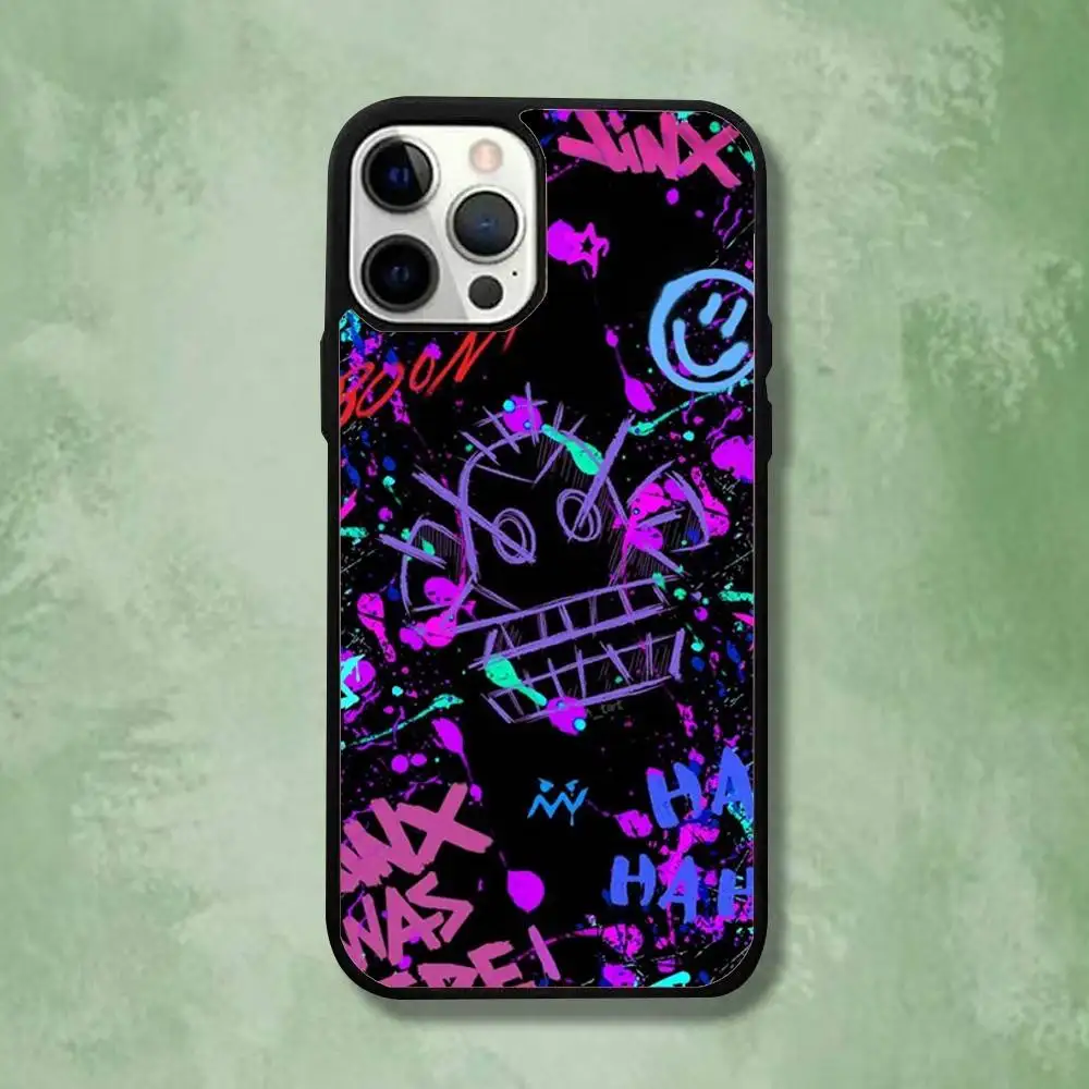 Фото Чехол для телефона Game J-Jinx A-Arcane для iPhone 16,15,14,13,12,11, Pro, Max, Plus, Mini, SE4, E с магнитной беспроводной зарядкой Magsafe №5