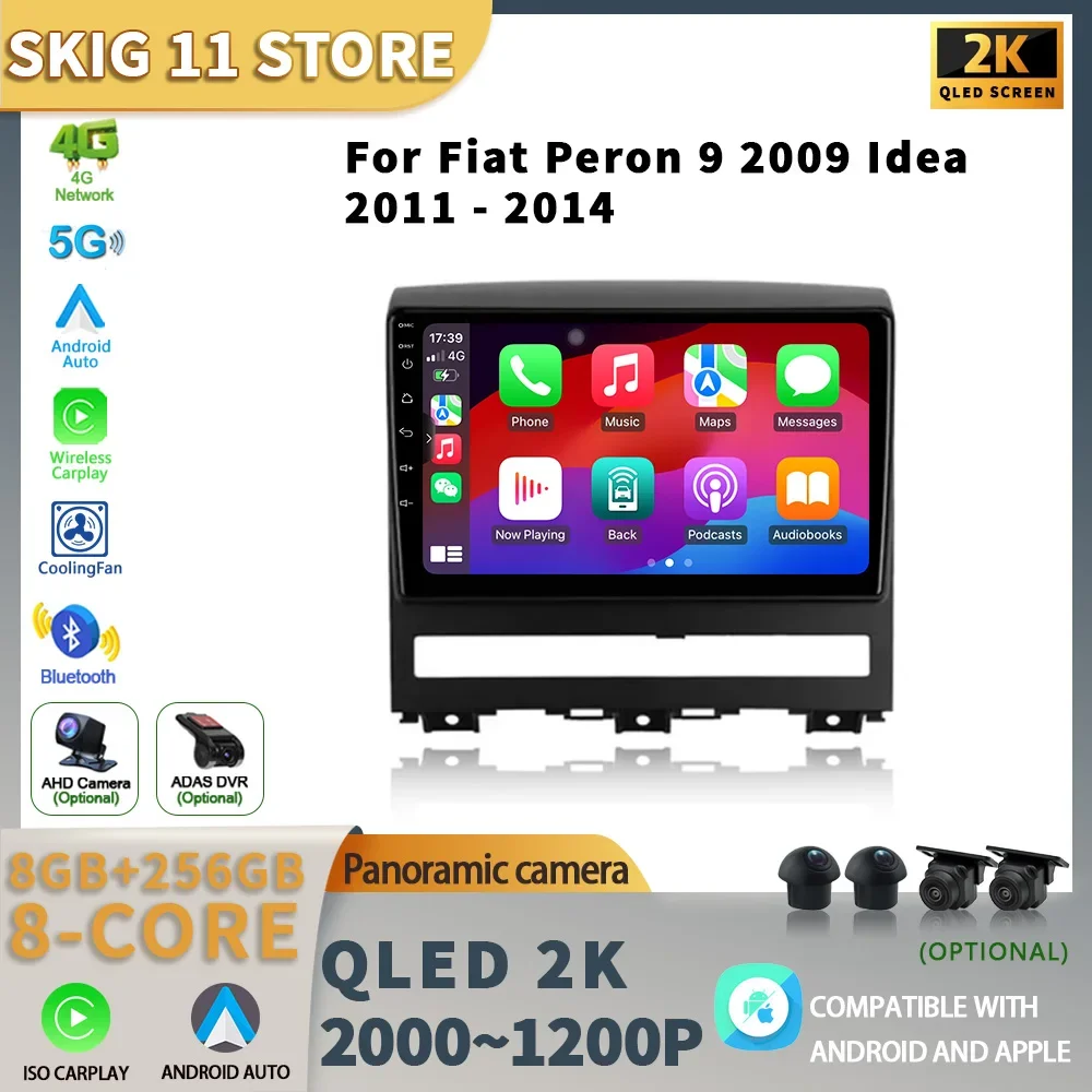 Android 13 для Fiat Peron 9 2009 Idea 2011-2014 Мультимедийный GPS-навигатор Видеоплеер Стерео WIFI Автомобильный радиоприемник Carplay Автокамера