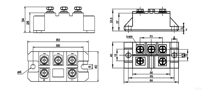 Фото 97BF MDS 150A 1600V Трехфазный диодное модульное модуль модуль MDS150A №2