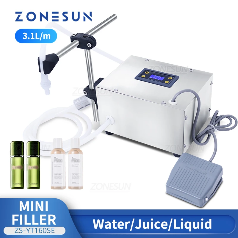 Машина для розлива жидкости ZONESUN, диафрагменный насос л/мин, для воды, сока, напитков, маленькая банка для розлива, флакон