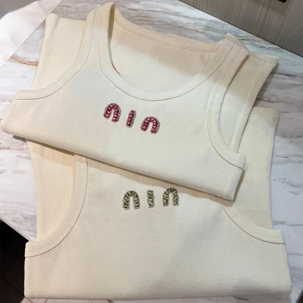 2024 новая Camiseta Sin Mangas de hilo Para Mujer, Top corto blanco, versar, Sexy, Primavera/Verano