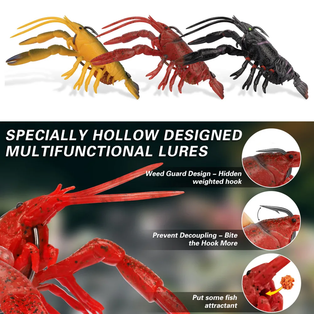 TRUSCEND 3 шт. приманка Luya Crayfish бионическая приманка для рыбной ловли, приманки для лобстеров, креветок, мягкие приманки, рыба, Iscas, рыболовные снасти, аксессуары