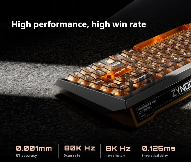 ZYNOO Y65 Клавиатура с магнитным переключателем Проводная игровая клавиатура из алюминиевого сплава 8K RGB Механическая клавиатура 0,001 мм RT Прокладка Клавиатура PC Gamer