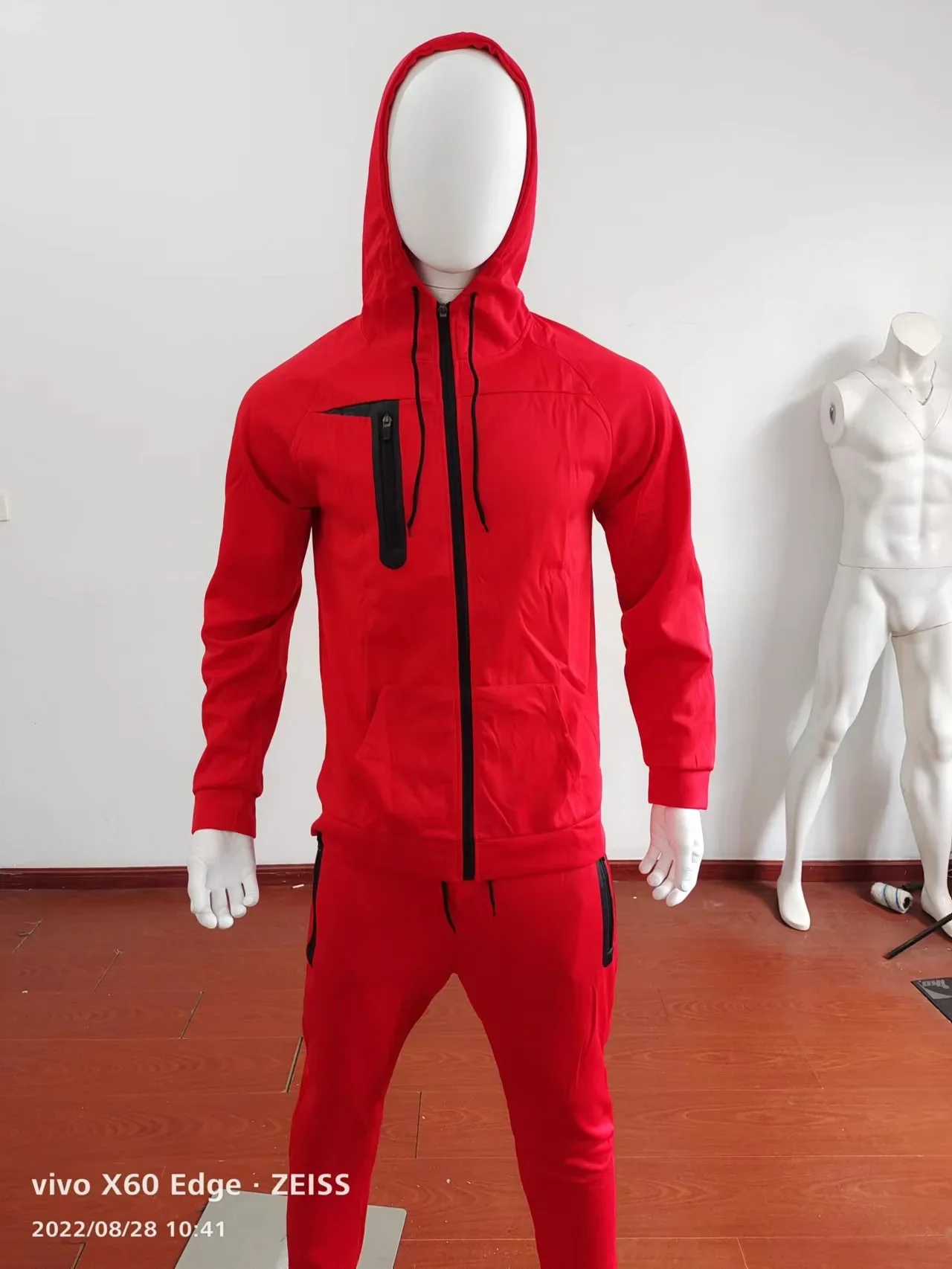 Фото Толстовка Celana Panjang Pria Комплект 2 Potong Baju Olahraga Pria Ritsleting Bertudung Kaus Jogging Dua Potong Комплект мужской одежды Толстовка №3