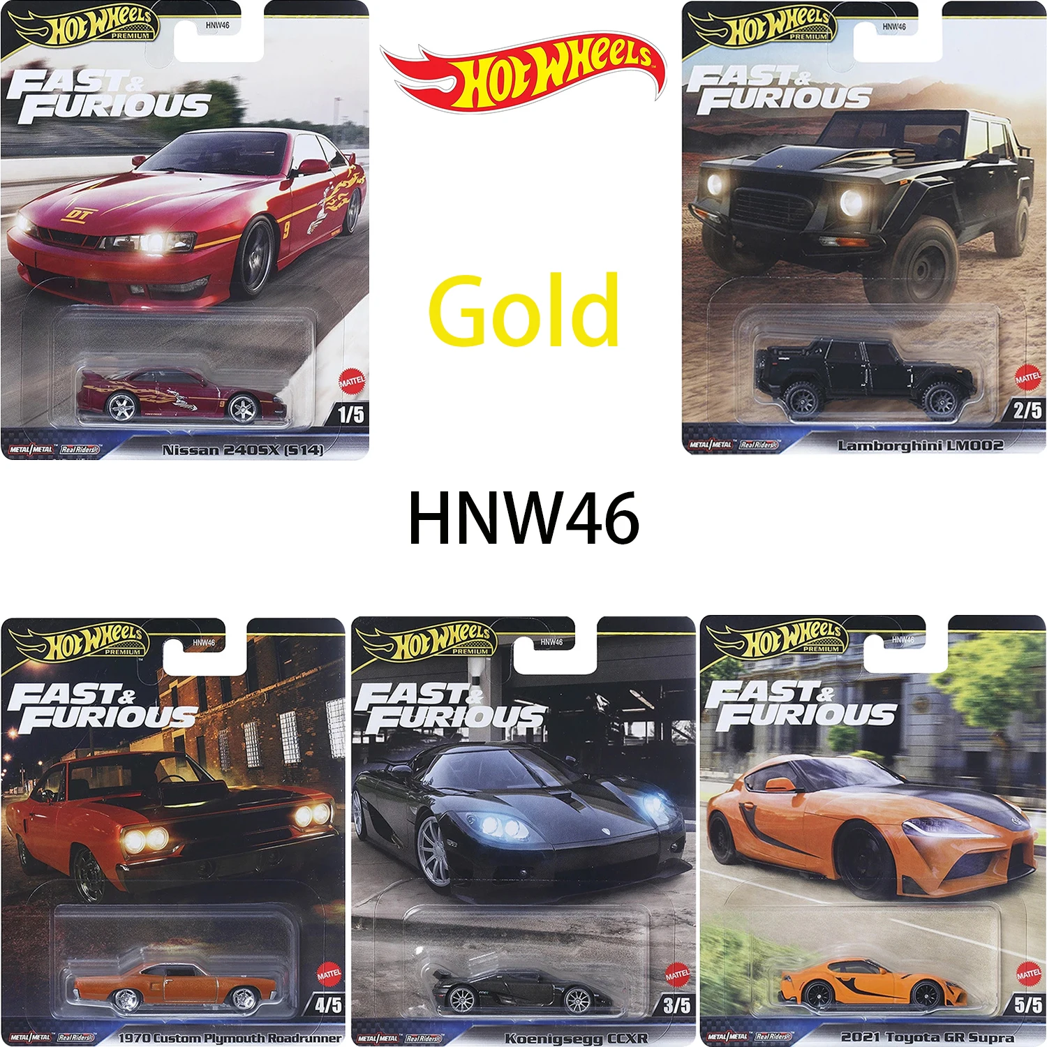 Hot Wheels Gold HNW46 9C6L Fast Furious Plymouth, модель из сплава, имитация автомобиля, коллекция игрушек, подарок для детей, защита от доставки