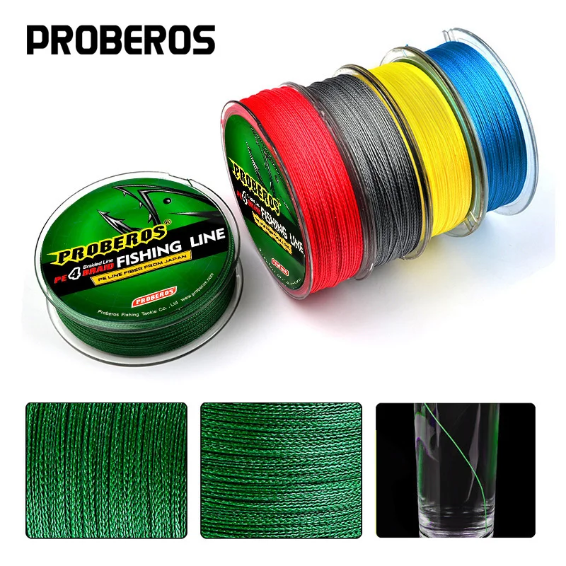 Леска рыболовная PRO BEROS, 100 м, 0,20-45 фунтов, 4 нити, 0,60-мм