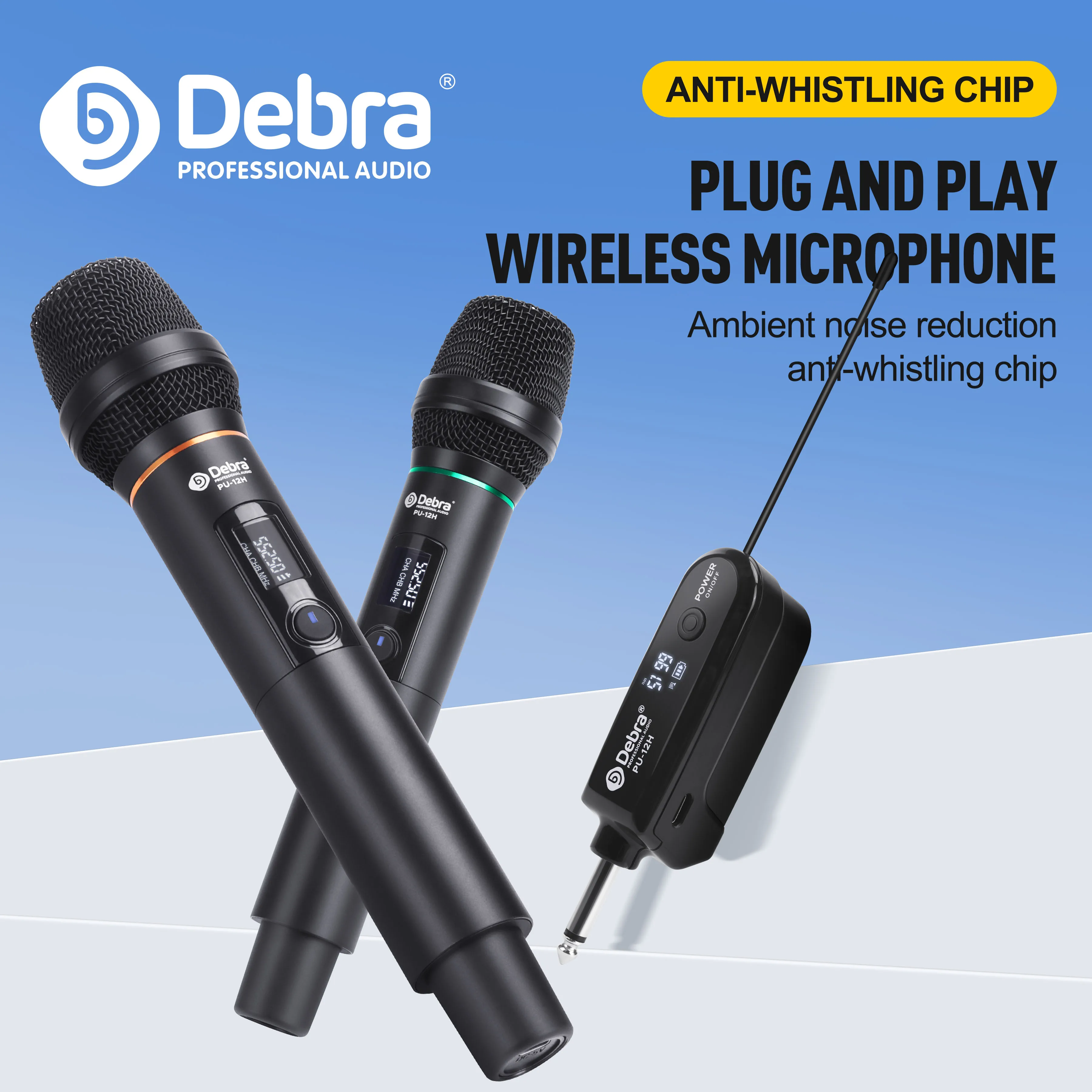 Debra UHF Metal PU-12H Беспроводная микрофонная система Регулируемая частота Ручной микрофон для вечеринок, встреч, караоке, сцены