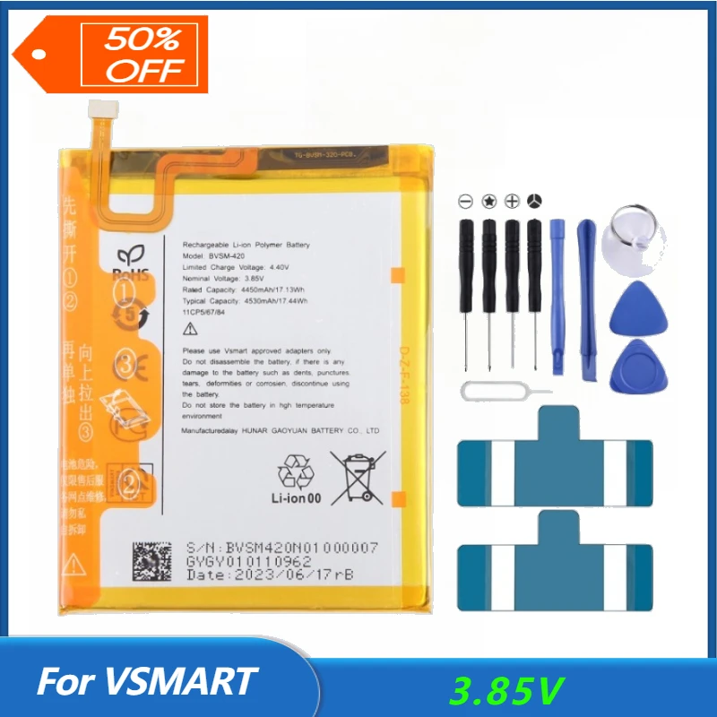 2025 New Replacement Li-Polymer Battery for VSMART BVSM-V4001 BVSM-420 BVSM-330 BVSM-620 BVSM-340 Joy 3 Plus BVSM-430 BVSM-74X