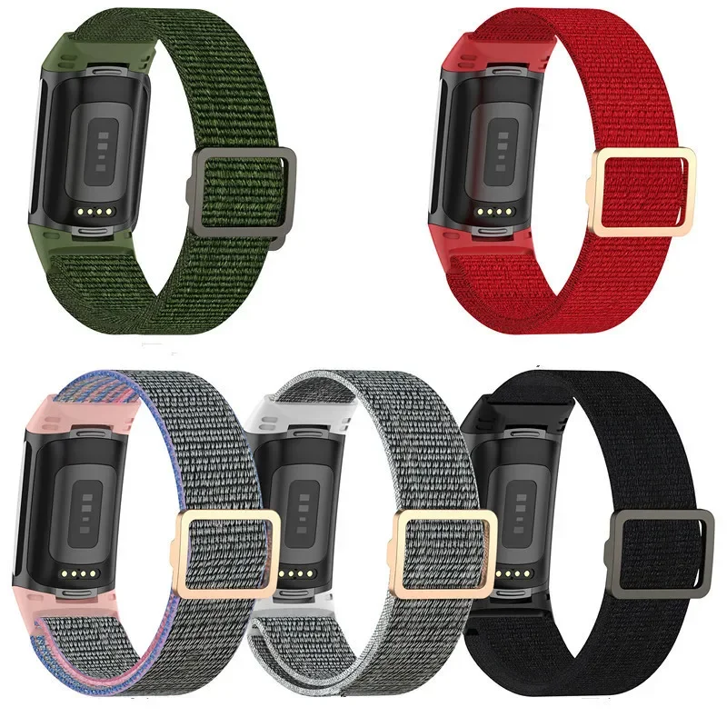 Эластичный нейлоновый ремешок для Fitbit Charge 5 6, спортивная петля, дышащий ремешок на запястье, браслет для Fit Bit Charge6 5 Correa