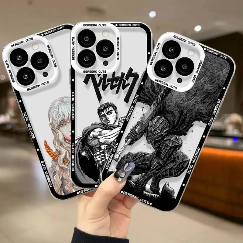 Прозрачный чехол Berserk внутрь для Xiaomi Redmi Note 13 Pro 5G 12 4G 12S 13C 12C 10C 11 10 10S 11S 9S 9 8 A2 A1 Plus A3, чехол