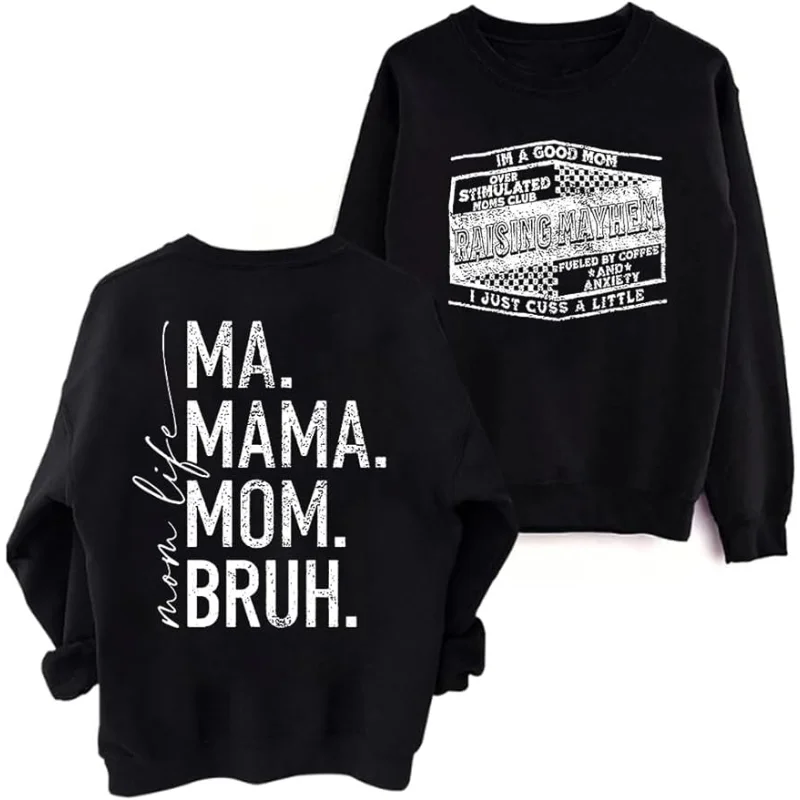 Свитшот для мамы с надписью «поднимаем Mayhem Mom Life»