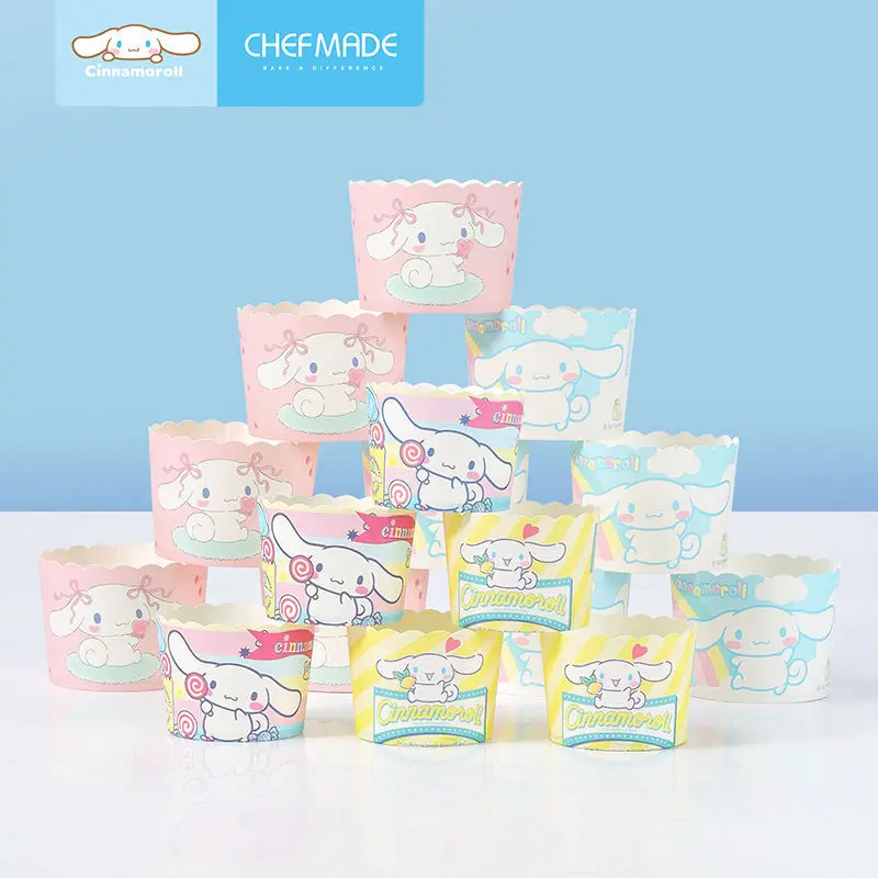 Фото Набор бумажных стаканчиков Hello Kitty, 100 шт., устойчивые к высоким температурам бумажные подставки для тортов, бумажные стаканчики для выпечки, Мультяшные бумажные стаканчики, форма №3