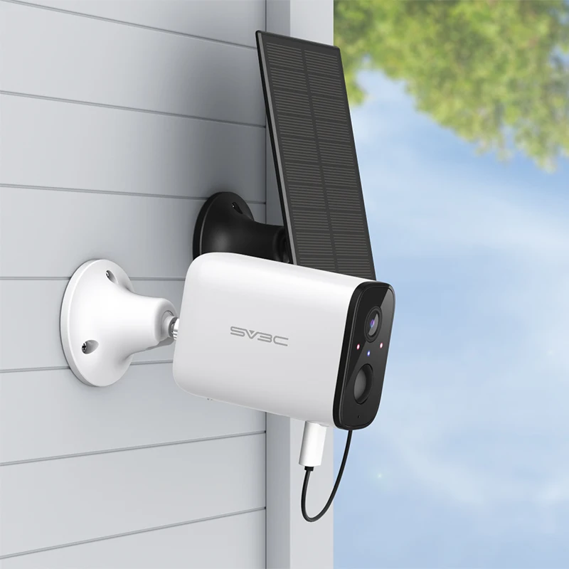 Уличная Солнечная камера с Wi-Fi, беспроводная камера видеонаблюдения SV3C 1080P с солнечной панелью, IP-камера видеонаблюдения с ночным видением д...