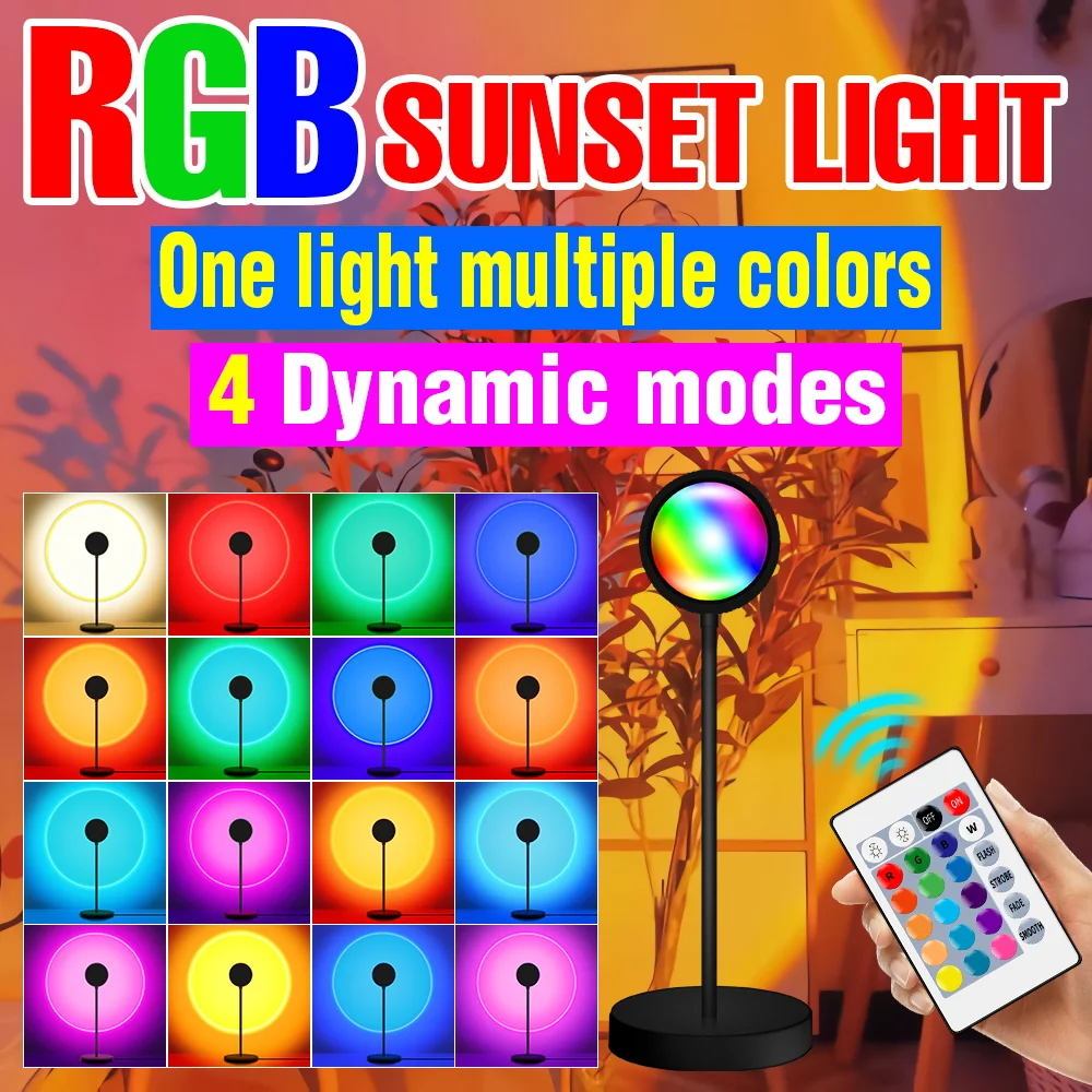 RGB-светильник светодиодный С закатом, 5 В, USB