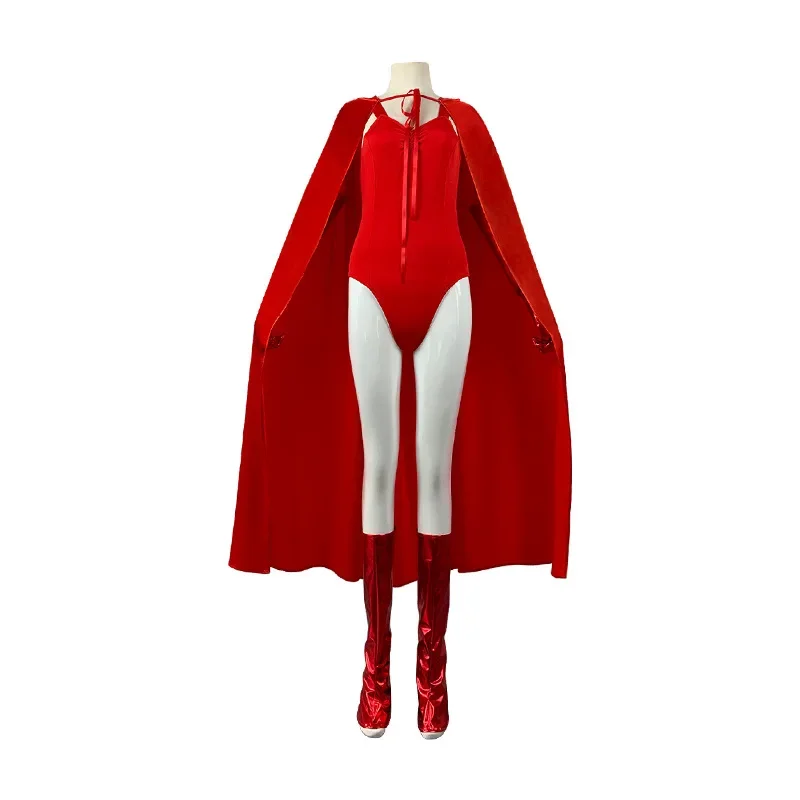 Фото Женский костюм Ванды Maximoff Scarlet Witch Vision, боди для косплея, плащ, полный комплект, сексуальный наряд для женщин #   1 #   В. №3