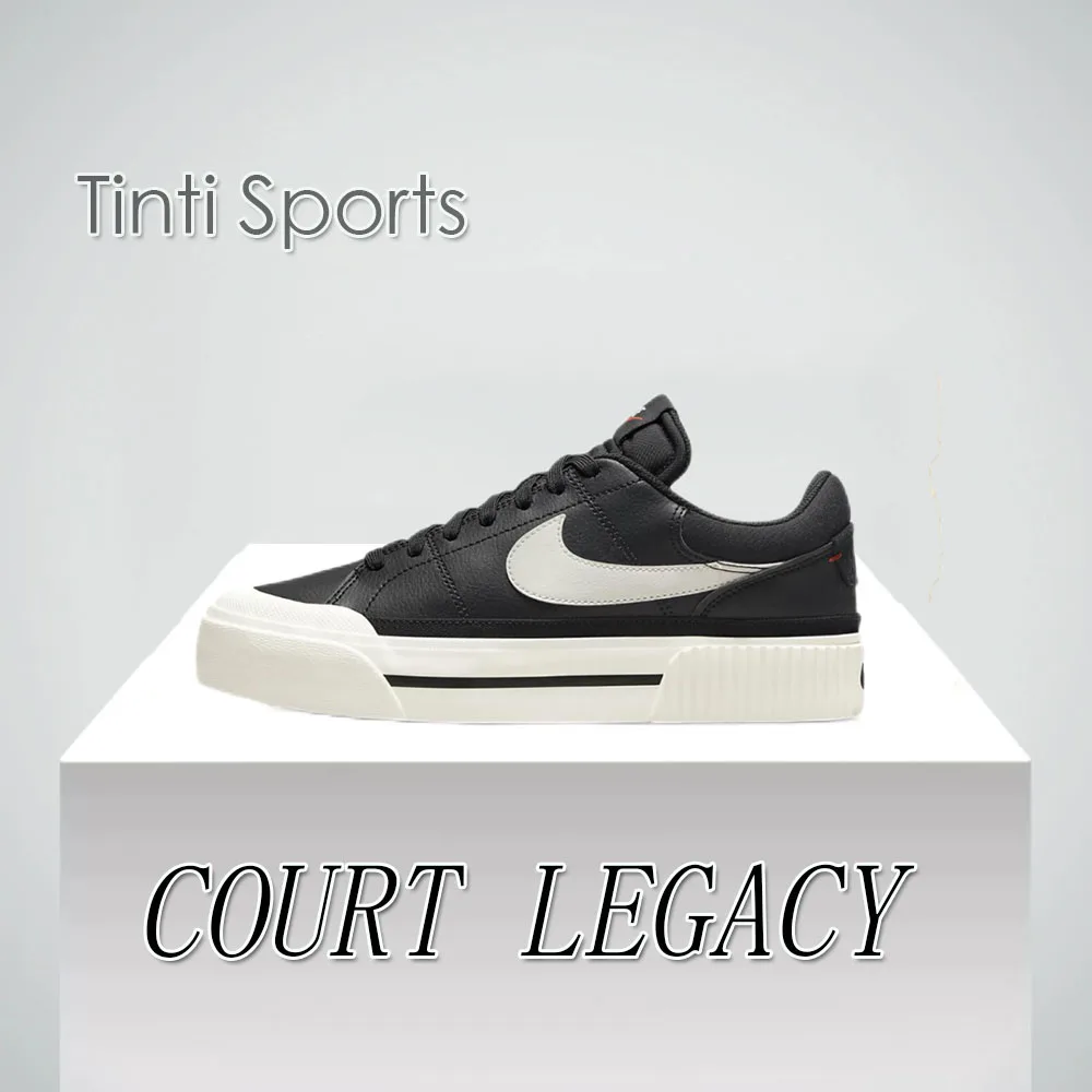 Низкие женские кроссовки Nike COURT LEGACY, классические модные туфли в стиле ретро, зимние повседневные и удобные кроссовки белого и черного цвета