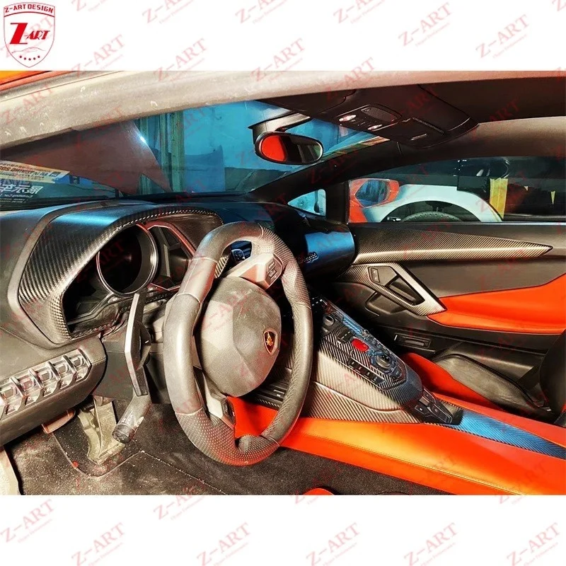 Фото Внутренние детали из углеродного волокна для Lamborghini LP700, 2011-2017, внутренние отделочные детали из сухого углеродного волокна для комплекта отделки автомобиля №4
