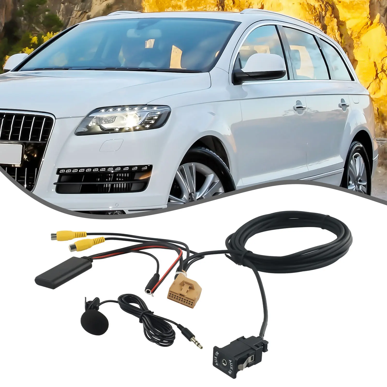 Фото Microphone Cable Adapter Car Black Bluetooth-compatible For MMI 2G Panel High Quality Music Audio Mic Plastic 12V №5