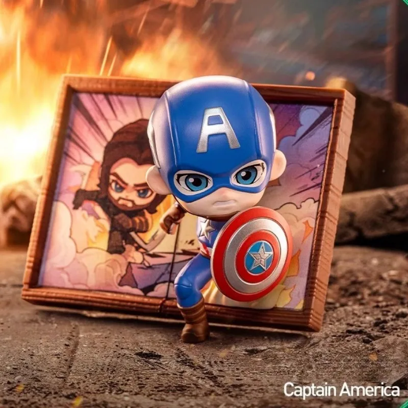 Фото 11 см фоторамка Marvel слепая коробка Железный человек и Человек-паук мини-фигурка набор аниме Коллекционная игрушка-сюрприз идеальный декор для стола подарок №4