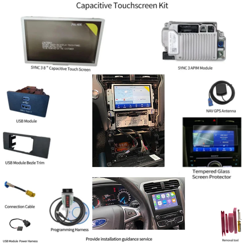 Заводской Комплект для обновления SYNC2 до SYNC3, модуль APIM, антенна, Carplay, GPS-навигация, подходит для Ford Lincoln Sync 3 HC3T-14F014-BD 100% ОК