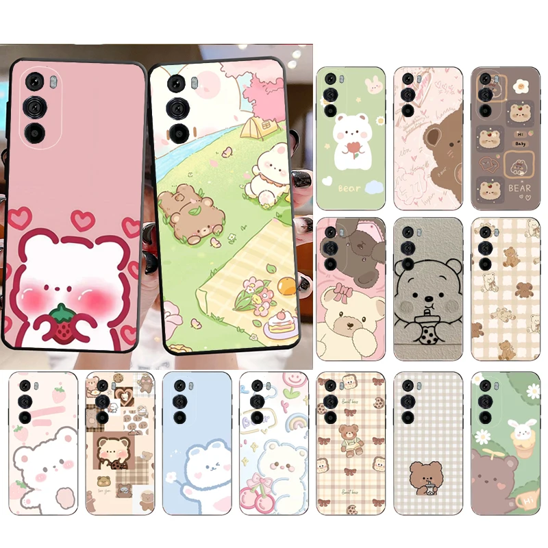 Kawaii милый мультяшный медведь чехол для телефона Motorola Edge 50 40 Pro 50 40 30 Ultra Neo Fusion Moto G Play G Stylus G Power G 5G