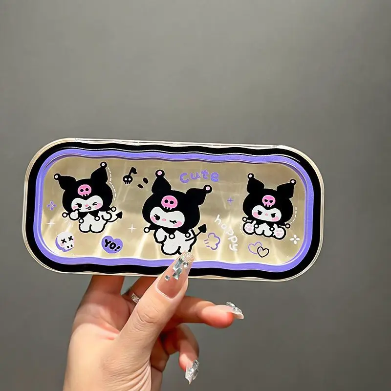 Новинка Kawaii Sanrio Kuromi очки с рисунками из мультфильмов портативные антиэкструзионные солнцезащитные очки коробка для хранения искусственных очков детский подарок (art.: 3920c81a6767c) - 3920c81a6767c