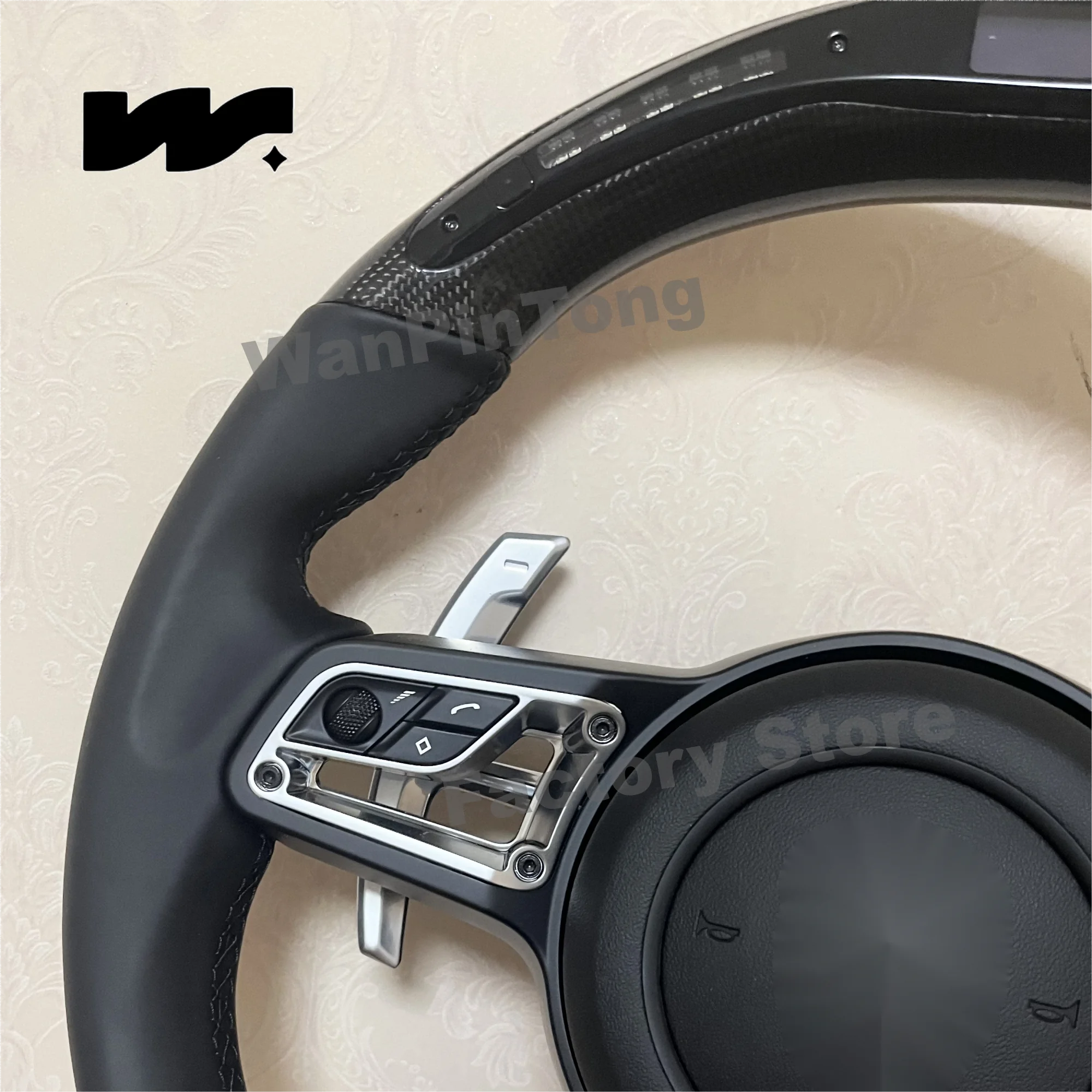 Фото Руль из натуральной кожи для Porsches, совместимый с моделями Panamera Macan Cayenne 918 911 718 970 971 958 №4