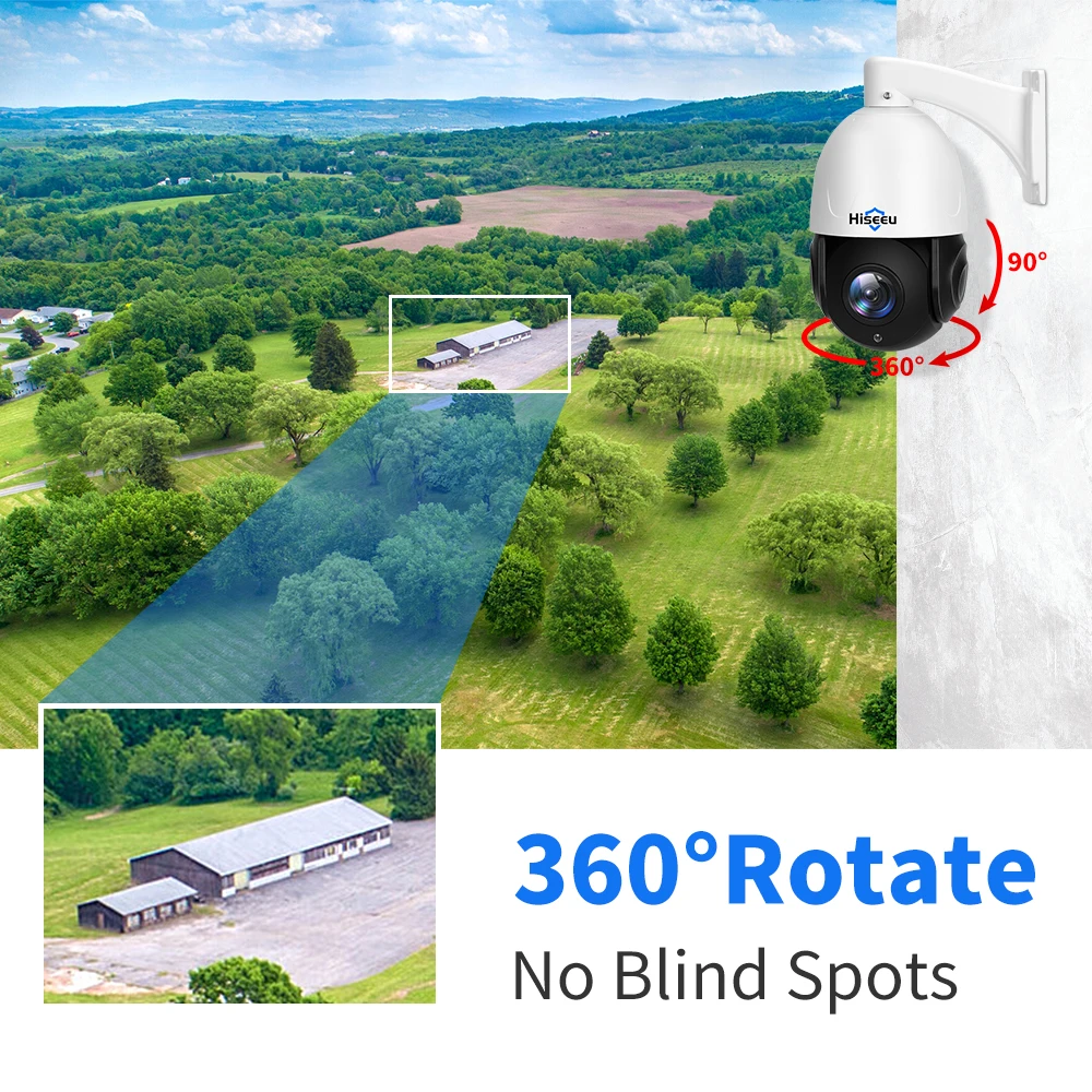 Фото Hiseeu 30X Оптический зум 5MP PTZ POE IP Камера Водонепроницаемая Двусторонняя аудио цветная сетевая камера ночного видения IP66 №2