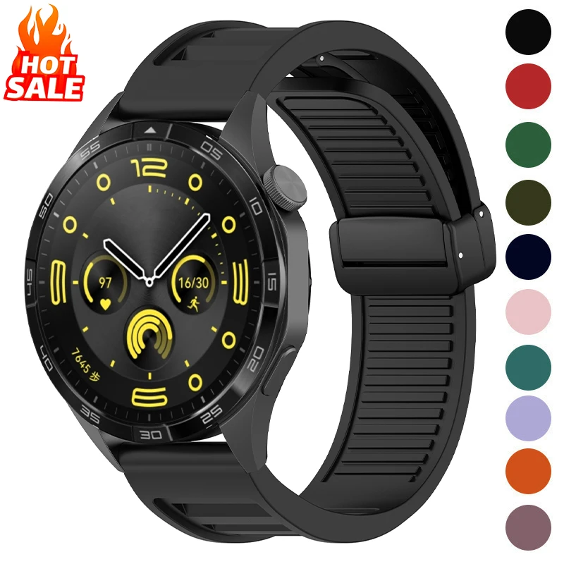 Силиконовый ремешок 22 мм для Huawei GT5 Pro 46 мм GT4/4Pro Ultimate GT2 Магнитный ремешок для Samsung Galaxy Watch 3 45 мм Gear S3 Браслет