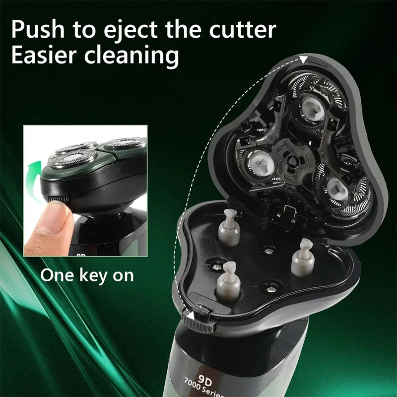 Фото Xiaomi Smart Razor 4-в-1 Перезаряжаемая водонепроницаемая бритва Type-C Электробритва с ЖК-цифровым дисплеем Плавающая бритва с тремя головками №3