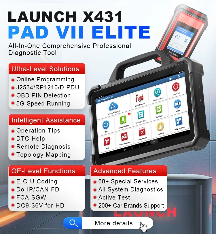 Фото 2024 запуск x431 Pad 7 elite vii инструмент для программирования obd2 авто диагностический сканер автомобильная машина escaner инструменты для автомобилей №4