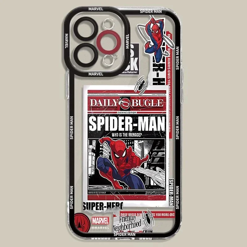 Фото Чехол для телефона Motorola Moto Edge 40 Pro G53 G30 G32 G73 G72 G71 G22 G52 G60 G60S G9 Play Plus Cover Clear Spider-Man Eyes Shell №4