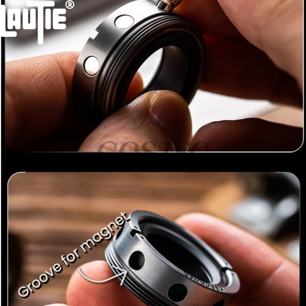 Фото Металлический фиджет-слайдер LAUTIE EDC Mechanic E Ring Spinner Spy Wars, игрушка для взрослых №3
