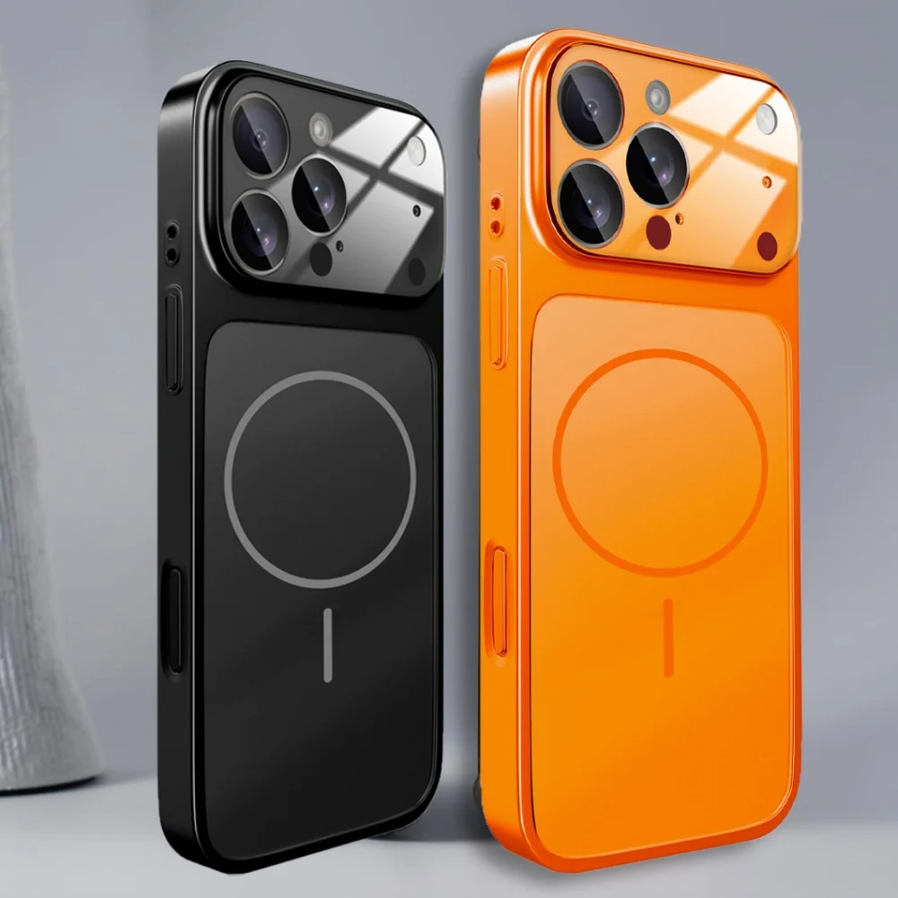 Оригинальный стеклянный матовый чехол Nano для iPhone 17, Air 16, 15, 14, 13, Pro Max 17 Pro, магнитный для Magsafe, беспроводная зарядка, Armor Funda