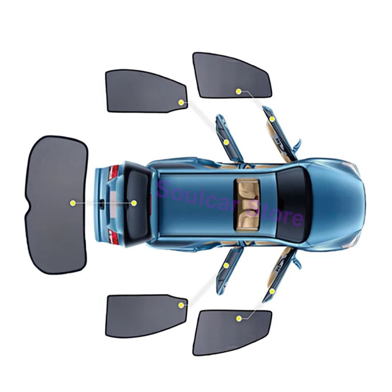 Фото Для Mercedes Benz GLB EQB 2024 2023-2020 Магнитный автомобильный солнцезащитный козырек, передняя рамка для лобового стекла, занавеска на заднее боковое окно, солнцезащитные козырьки №5