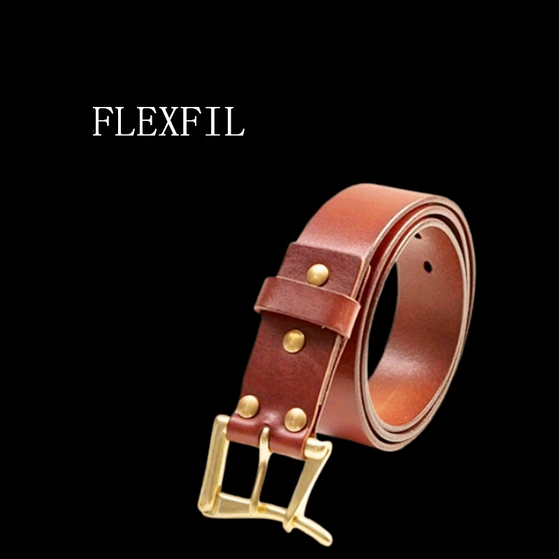 FLEXFIL мужской ремень из искусственной кожи, металлический, высокое качество, деловая мода, классическая металлическая пряжка, простой поясной ремень, простые джинсы, мужской винтажный ремень Ремни