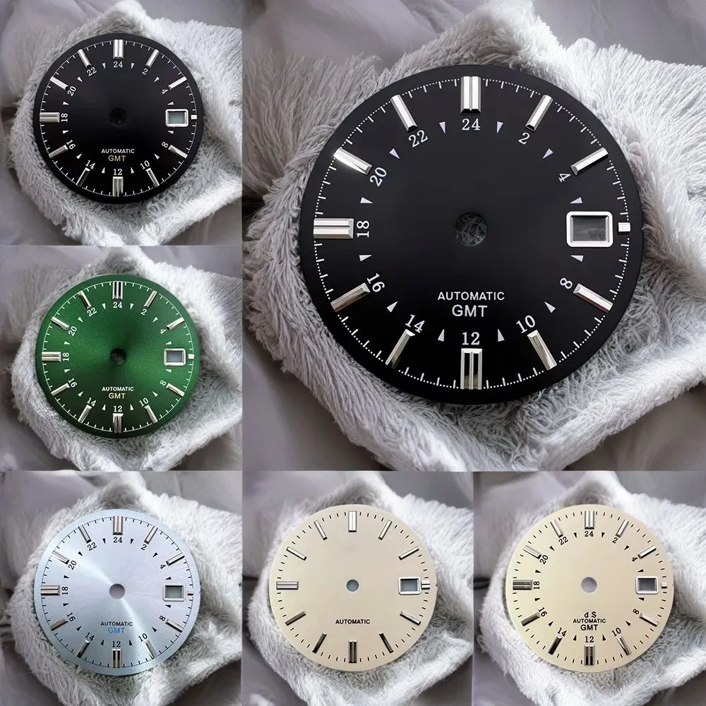 Последний стиль, 31 мм, большой S G S, логотип GMT, циферблат, подходит для NH35/NH34/4R/7S, механизм Sunburst/матовый, высококачественные аксессуары для модификации часов