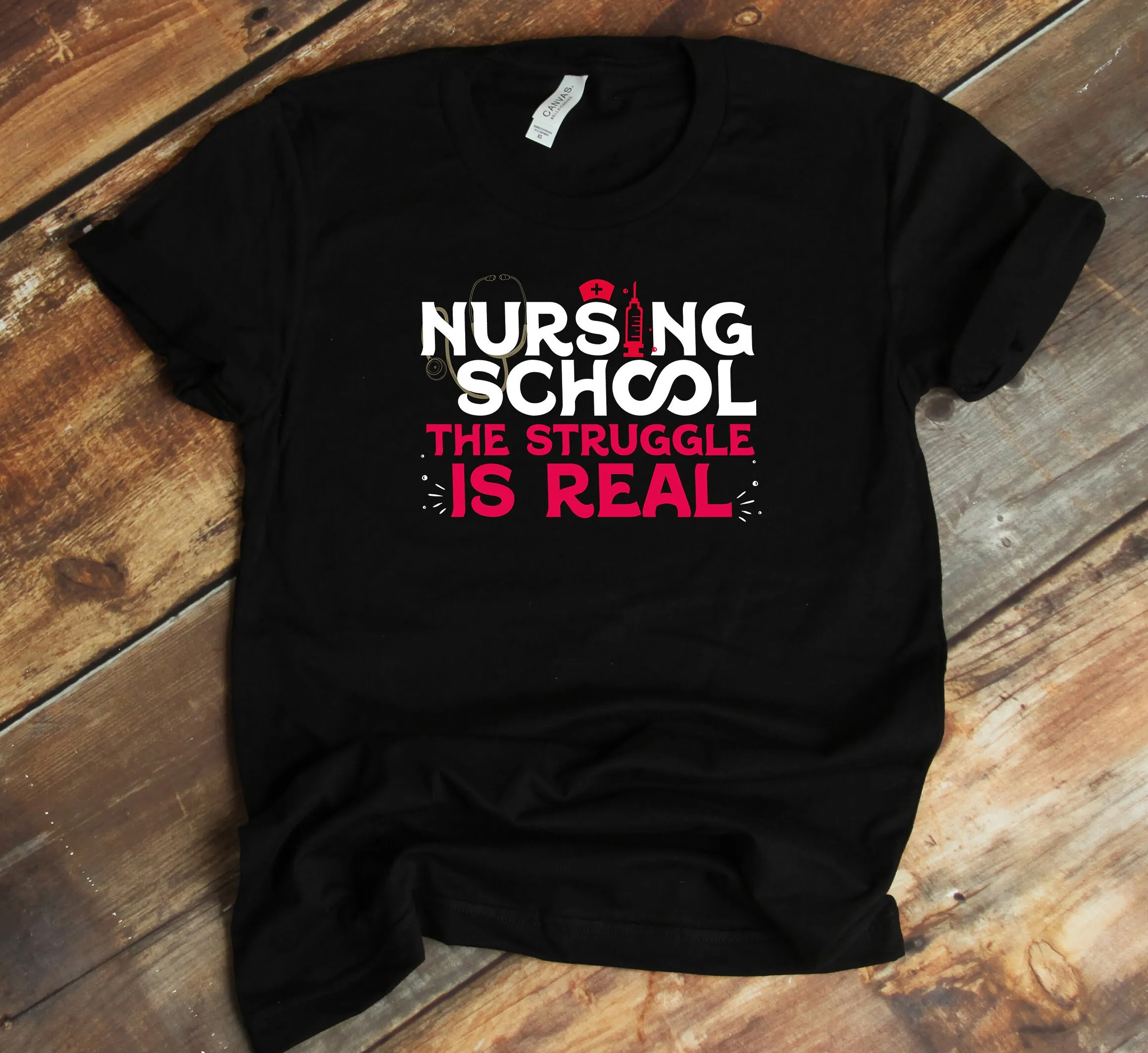 Футболка для медсестер The Struggle Is Real Funny Future Nurse Medical Student