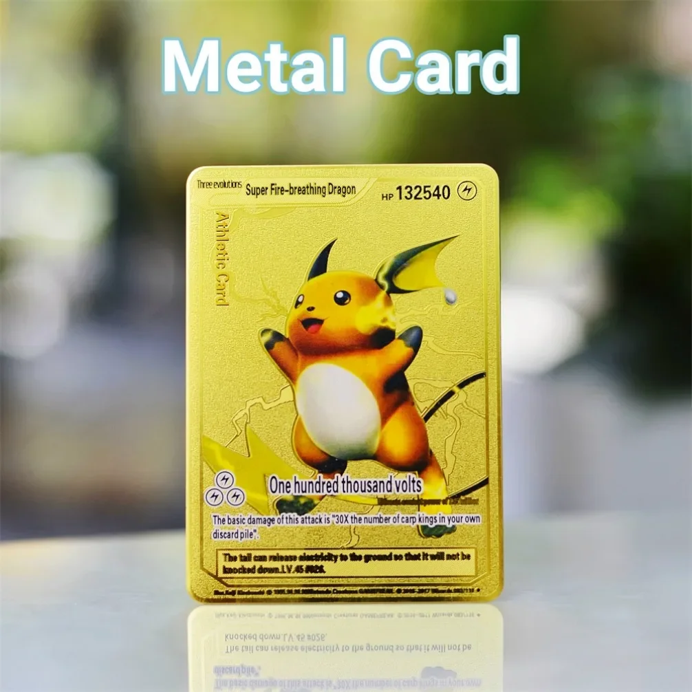 Фото Металлическая карта покемонов Золотые карты покемонов Love Pikachu I Choose You V Squirtle Vmax Vstar Аниме Игры Игральные карты Детские игрушки Подарок №4