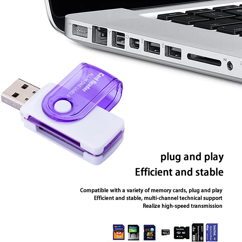 Подходит для компьютера Android Φ 4 в 1 USB устройство для чтения карт памяти USB 2,0 для SD Micro SD TF MS M2 адаптер для карт