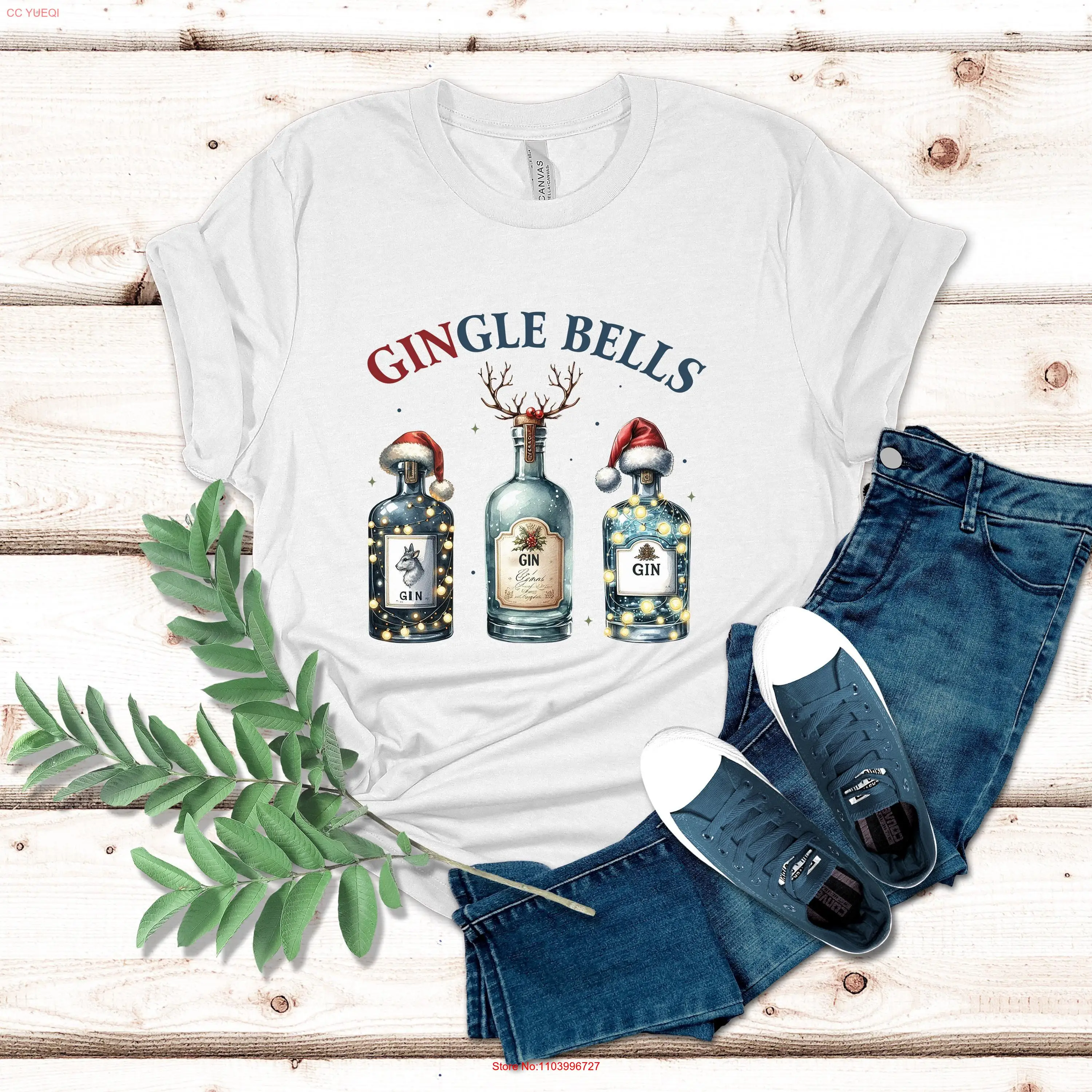 Футболка Gingle Bells Gin Ginglebells Cocktail Funny Drinking Christmas Lover Женская футболка с длинными или короткими рукавами